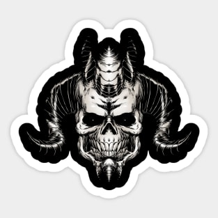 Demon Skull W Sticker